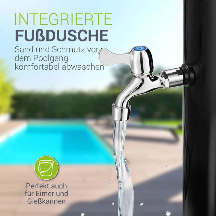 B-Ware Solardusche Victoria Gartendusche 35l Regendusche Temperaturregelung schwarz