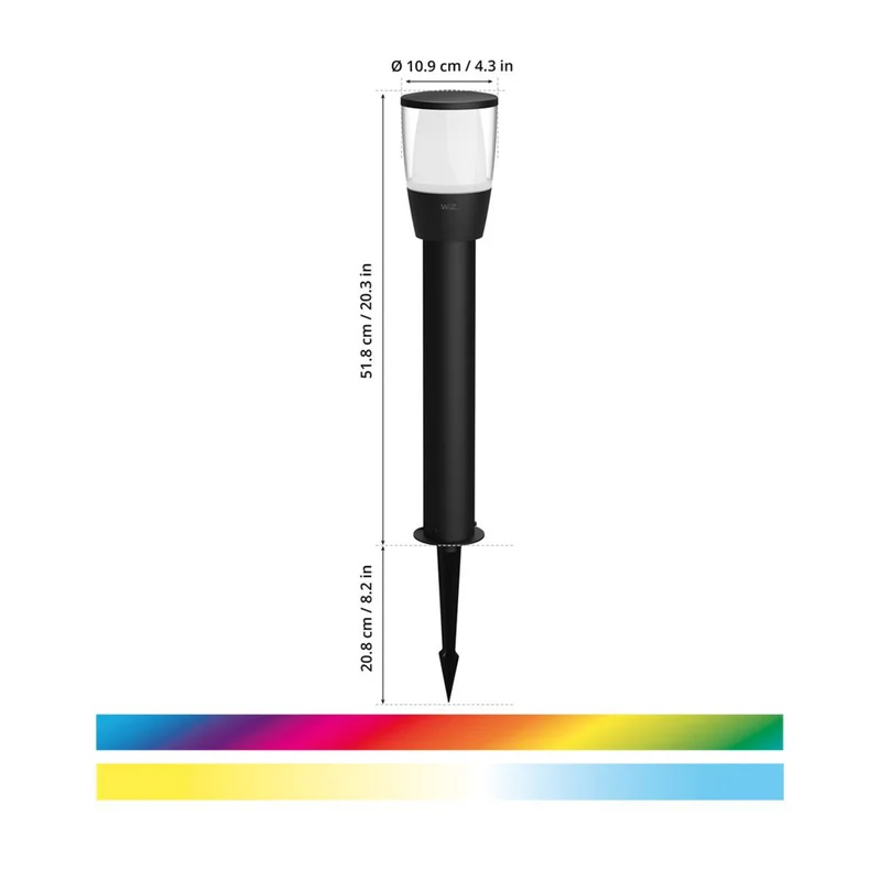 B-Ware WiZ Wegeleuchte Außenlampe LED schwarz RGBW Lampe 51,8 cm Smart Home Erweiterung