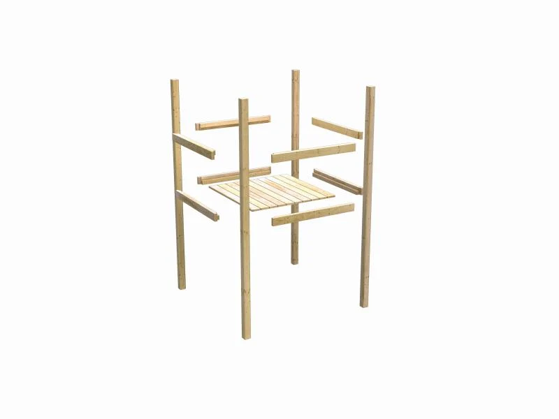 Karibu Stelzenhaus Frieda + Doppelschaukelanbau Klettergerüst + Anbauplattform