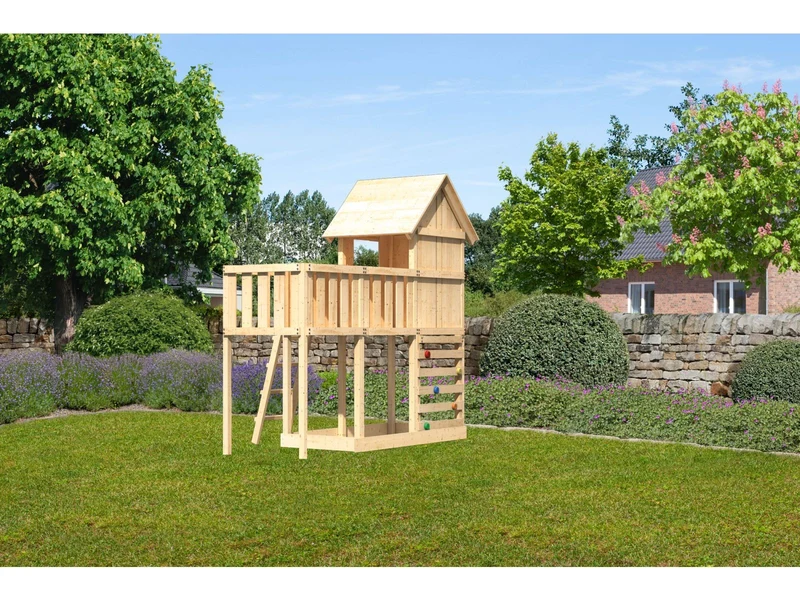 Karibu Stelzenhaus Frieda + Anbauplattform + Kletterwand