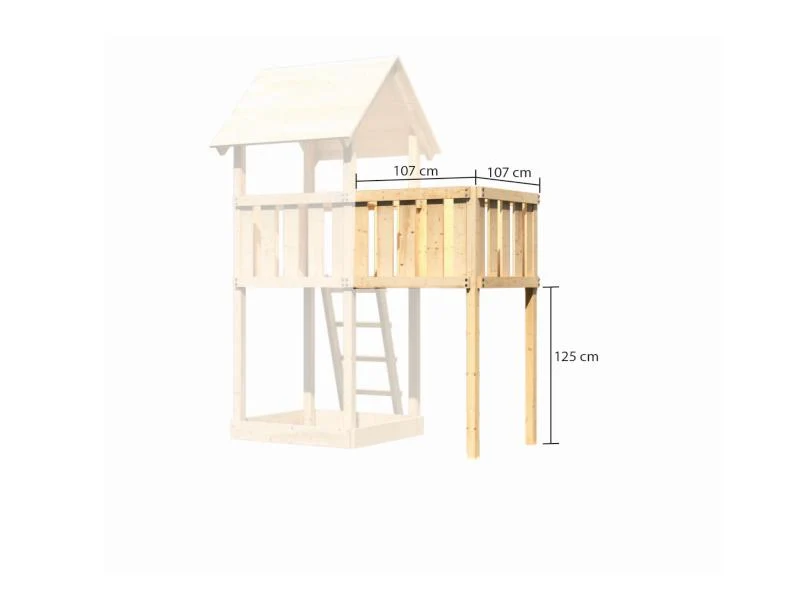 Karibu Stelzenhaus Frieda + Anbauplattform + Kletterwand