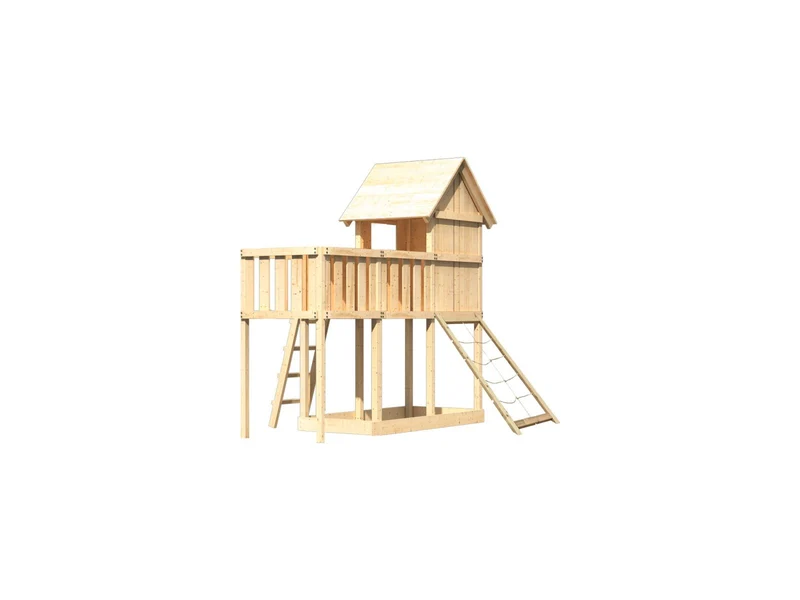 Karibu Stelzenhaus Frieda + Anbauplattform + Netzrampe