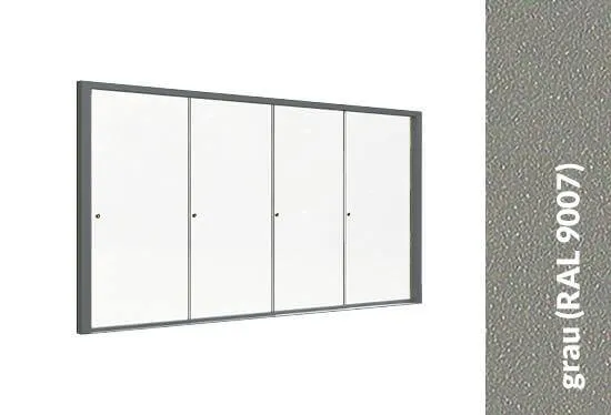 Glasschiebewand grau (RAL 9007) 8mm