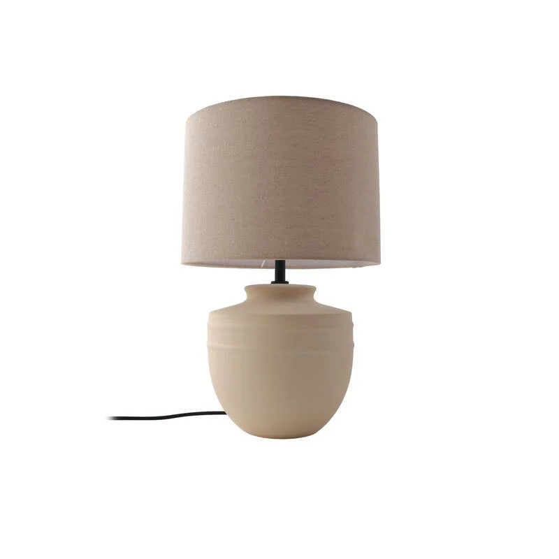 B-Ware Lindby Tischleuchte Lampe Thalassia LED Tischlampe Leuchte beige Ø30cm 45,5cm