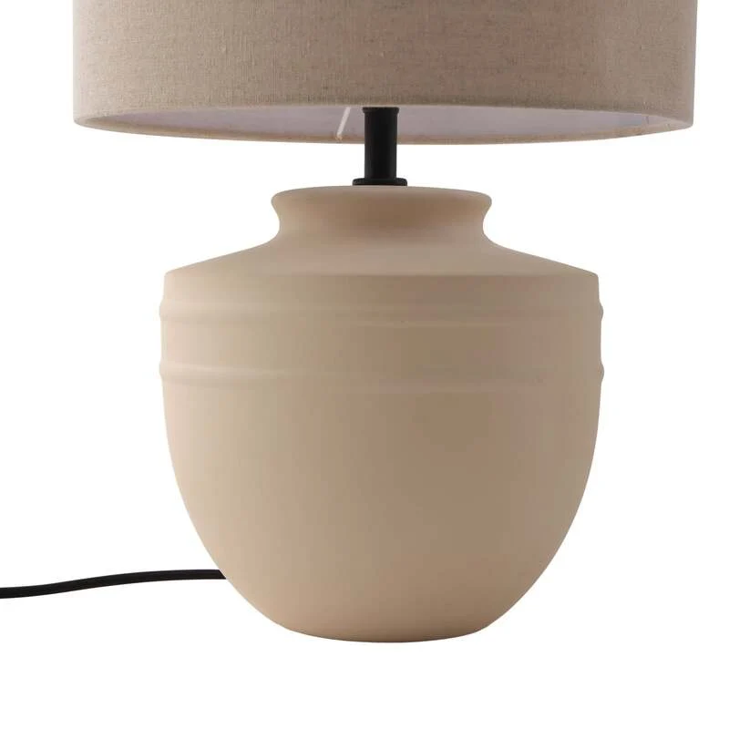 B-Ware Lindby Tischleuchte Lampe Thalassia LED Tischlampe Leuchte beige Ø30cm 45,5cm