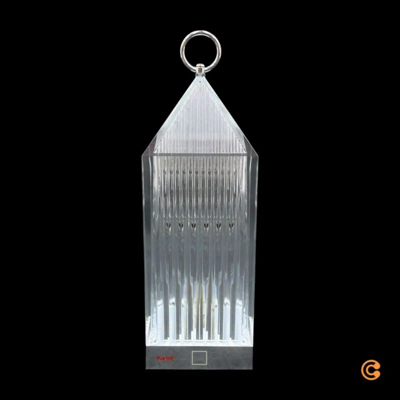 B-Ware Kartell Tischlampe Lantern LED Leuchte dimmbar recycelt transparent IP54 31cm
