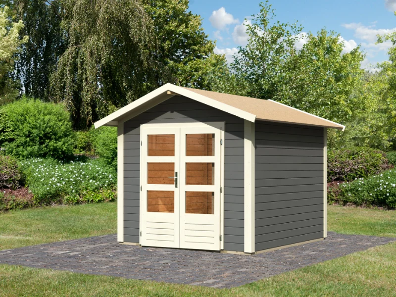 Karibu Gartenhaus Talkau 4 in terragrau 28 mm
