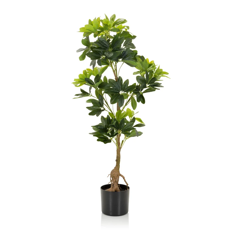 B-Ware hjh OFFICE Kunstpflanze Kunstbaum Schefflera Strahlenaralie 90 cm Kunststoff
