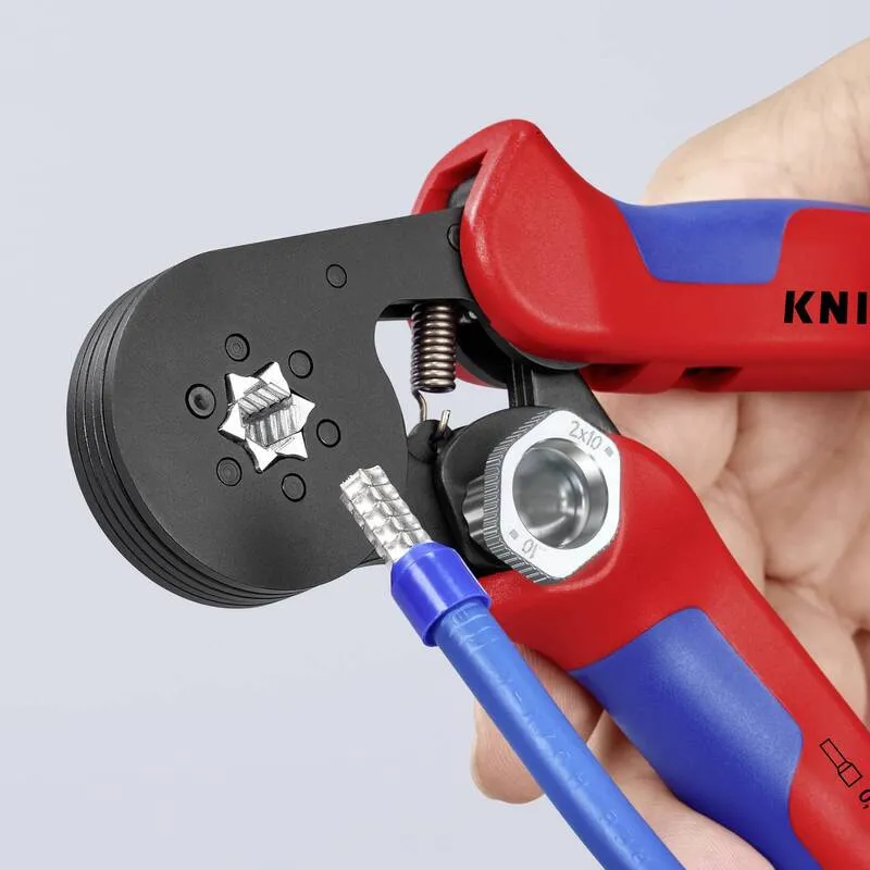 B-Ware Knipex Crimpzange Aderendhülsen 0,08 bis 16 mm² Crimpwerkzeug 180mm brüniert