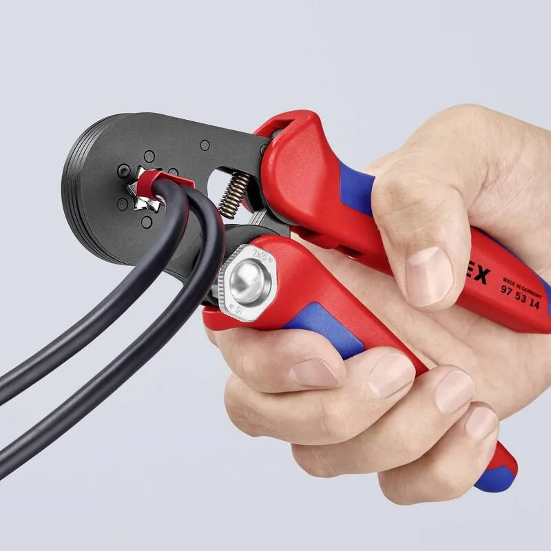 B-Ware Knipex Crimpzange Aderendhülsen 0,08 bis 16 mm² Crimpwerkzeug 180mm brüniert