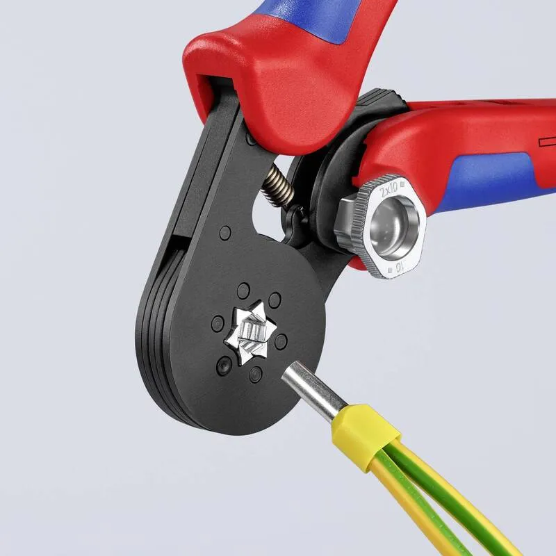 B-Ware Knipex Crimpzange Aderendhülsen 0,08 bis 16 mm² Crimpwerkzeug 180mm brüniert
