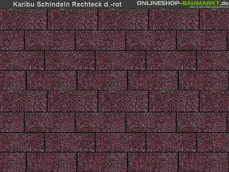 Karibu Dachschindeln Rechteck dunkelrot 2 Pakete
