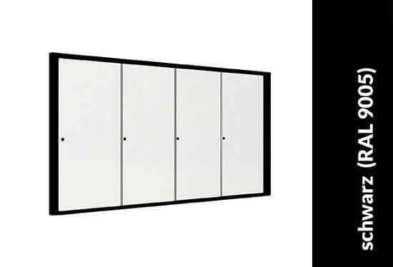 Glasschiebewand schwarz (RAL 9005) 10mm