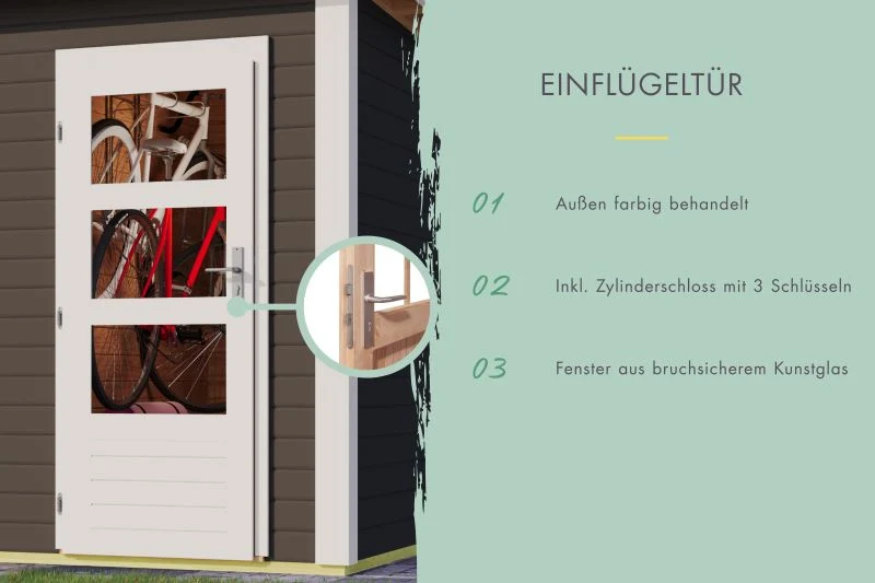 Karibu Gartenhaus Tintrup 2-Raum-Haus in terragrau 28 mm