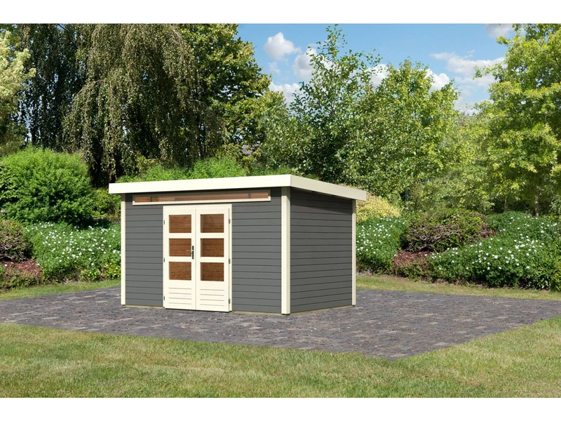 Karibu Gartenhaus Kandern 7 in terragrau 28 mm