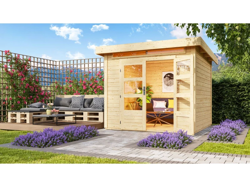 Karibu Gartenhaus Kandern 3 natur 28 mm