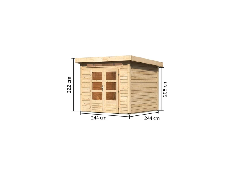 Karibu Gartenhaus Kandern 3 natur 28 mm