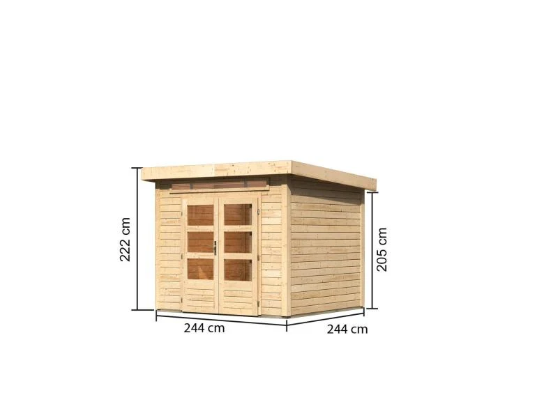 Karibu Gartenhaus Kandern 3 natur 28 mm