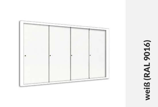 Glasschiebewand weiß (RAL 9016) 10mm