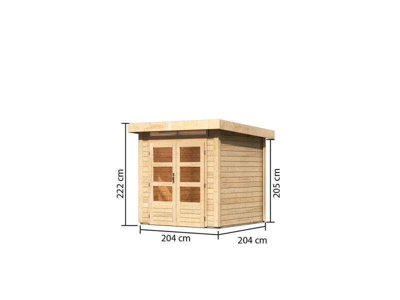 Karibu Gartenhaus Kandern 1 natur 28 mm