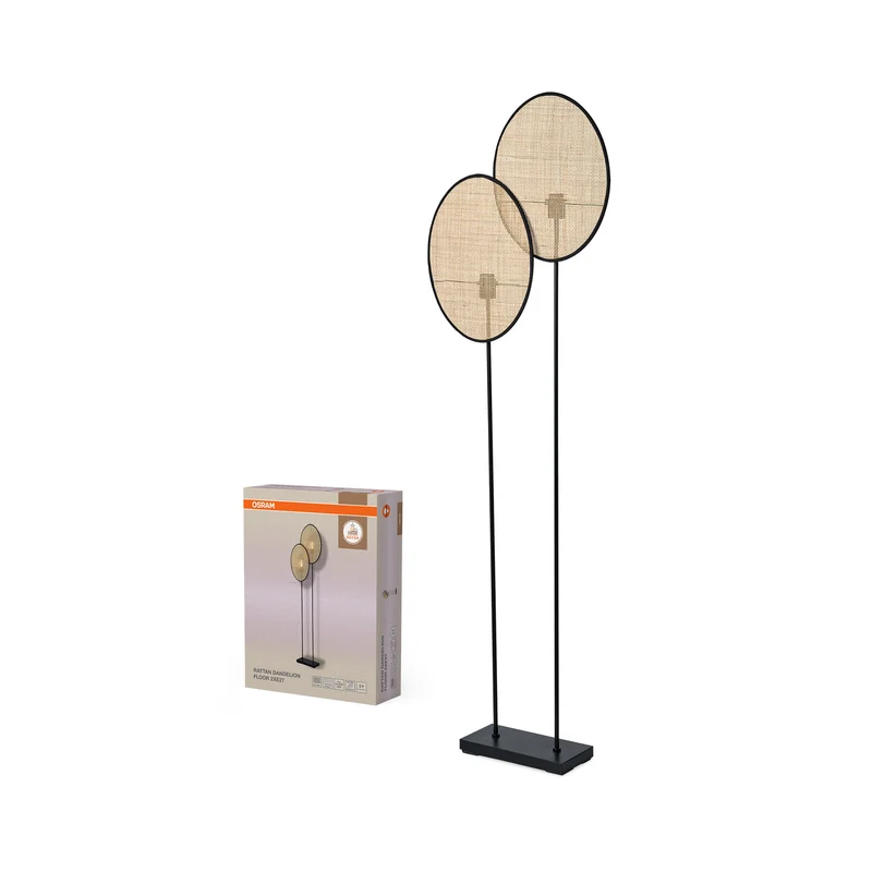 B-Ware OSRAM Stehleuchte Stehlampe Rattan Dandelion E27 LED Innenbereich Braun Beige408