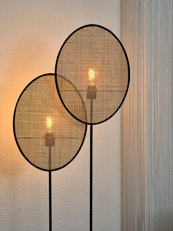 B-Ware OSRAM Stehleuchte Stehlampe Rattan Dandelion E27 LED Innenbereich Braun Beige408