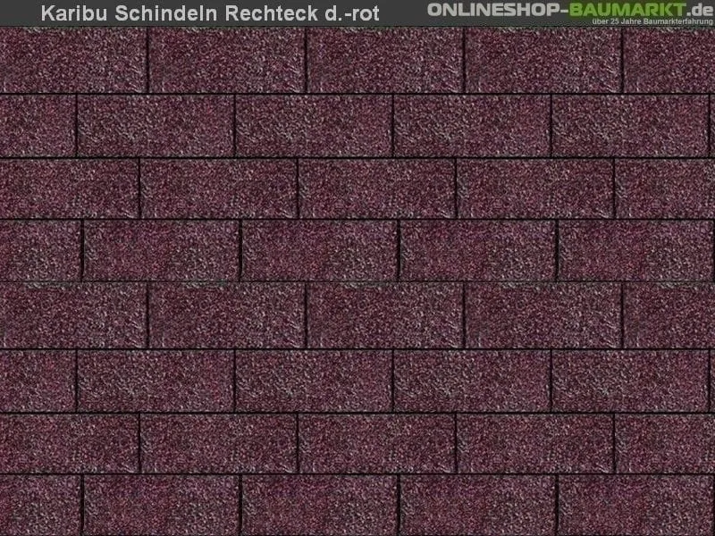 Karibu Dachschindeln Rechteck dunkelrot 10 Pakete