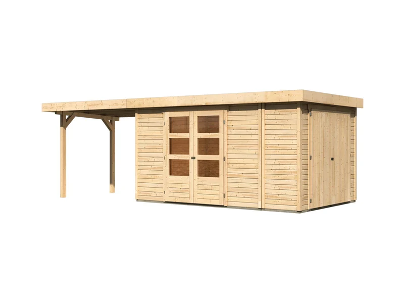 Karibu Gartenhaus Retola 6 mit Anbaudach 2,80 Meter