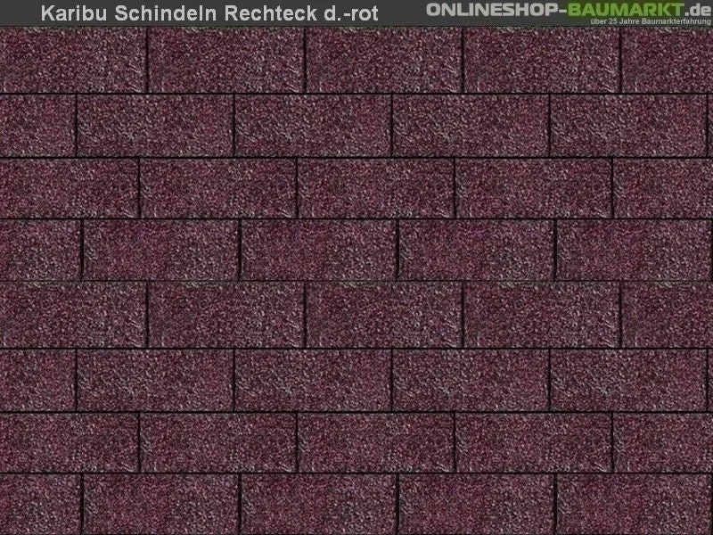 Karibu Dachschindeln Rechteck dunkelrot 16 Pakete