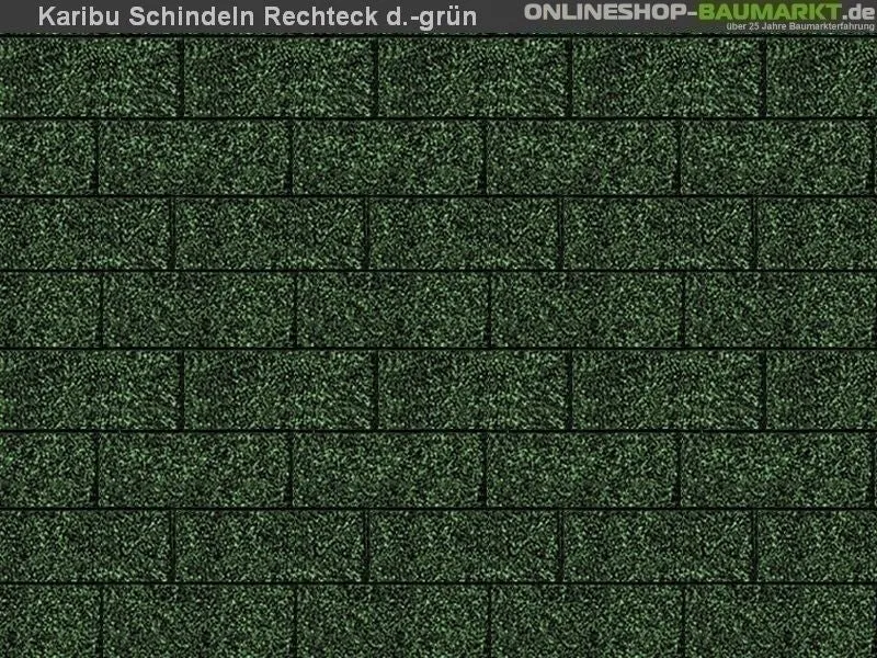 Karibu Dachschindeln Rechteck dunkelgrün 6 Pakete