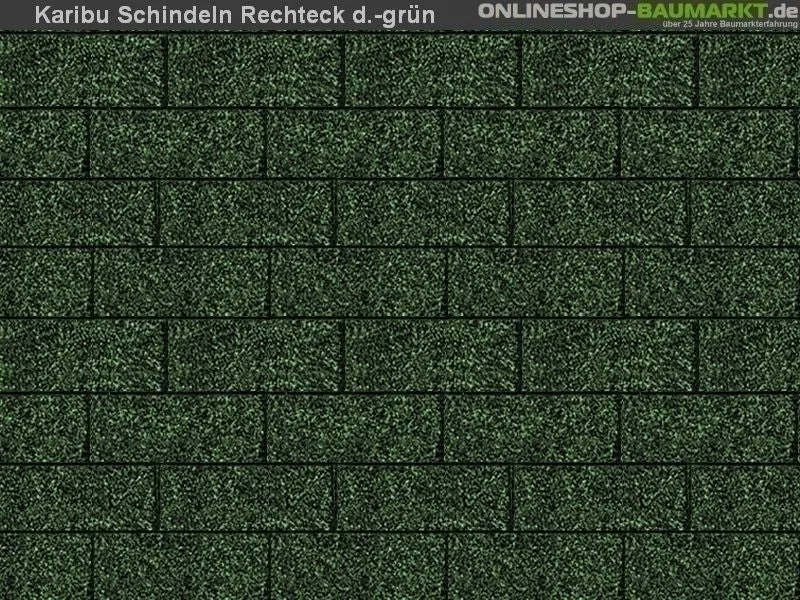 Karibu Dachschindeln Rechteck dunkelgrün 5 Pakete