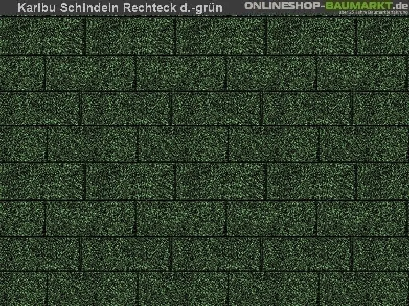 Karibu Dachschindeln Rechteck dunkelgrün 10 Pakete