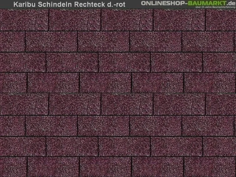 Karibu Dachschindeln Rechteck dunkelrot 8 Pakete
