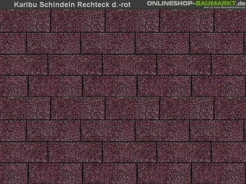 Karibu Dachschindeln Rechteck dunkelrot 5 Pakete