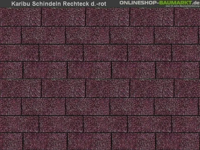 Karibu Dachschindeln Rechteck dunkelrot 5 Pakete