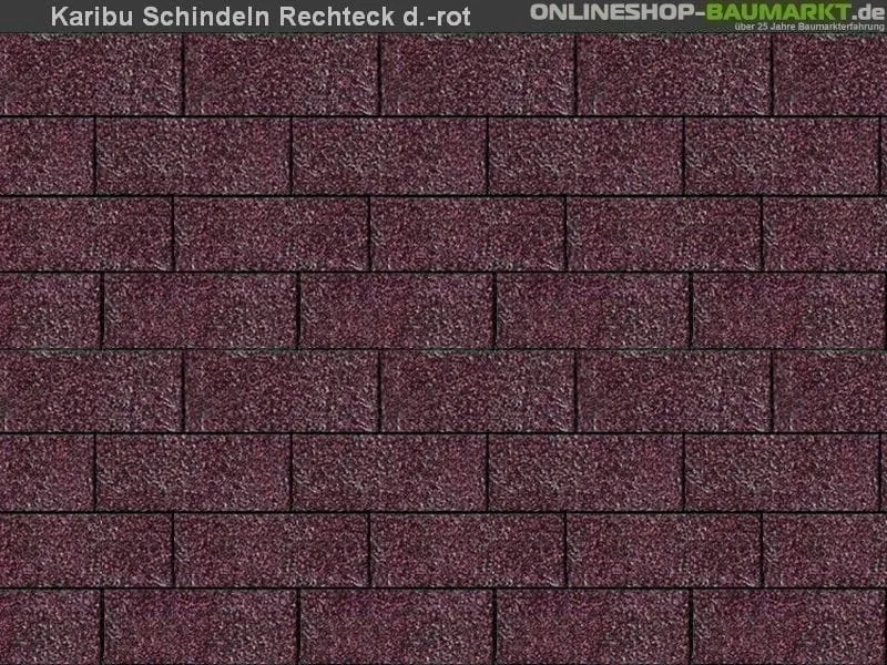 Karibu Dachschindeln Rechteck dunkelrot 6 Pakete