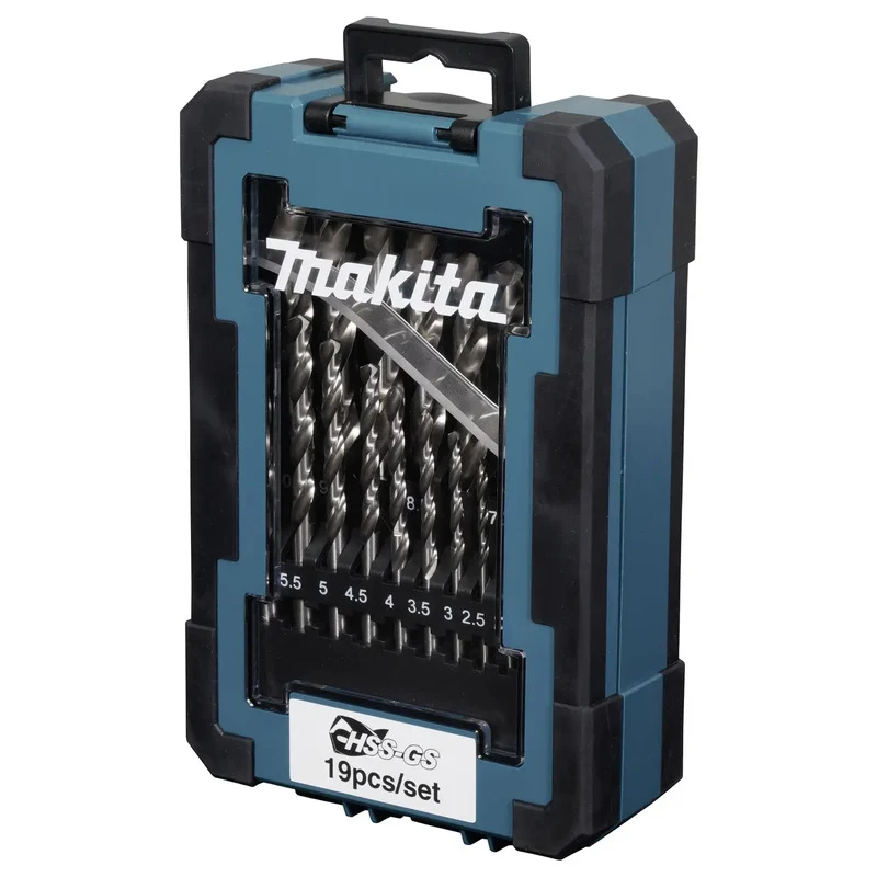 B-Ware Makita Metall-Spiralbohrer HSS Bohrer-Set 19-teilig 1-10mm präzise Bohrer