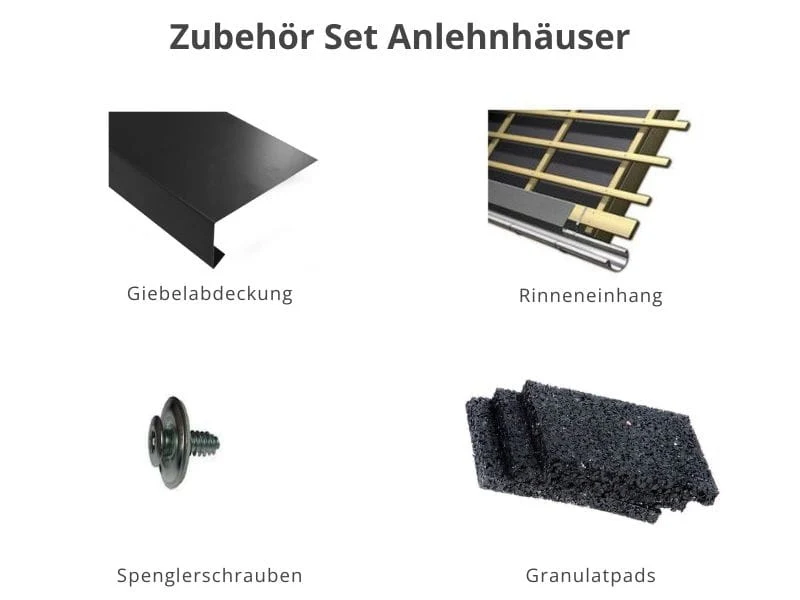 Zubehör Set für Karibu Anlehngartenhaus Görlitz natur 19 mm