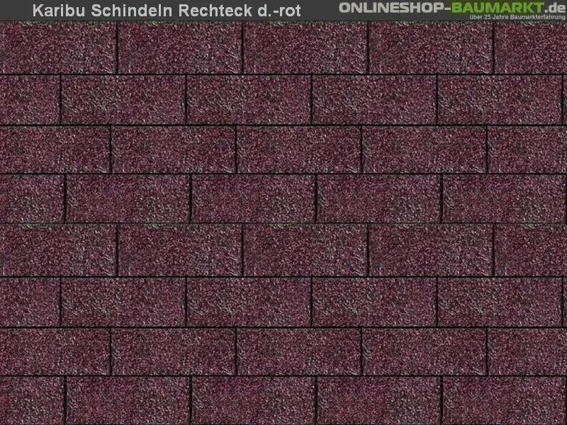 Karibu Dachschindeln Rechteck dunkelrot 11 Pakete
