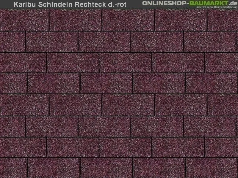 Karibu Dachschindeln Rechteck dunkelrot 9 Pakete
