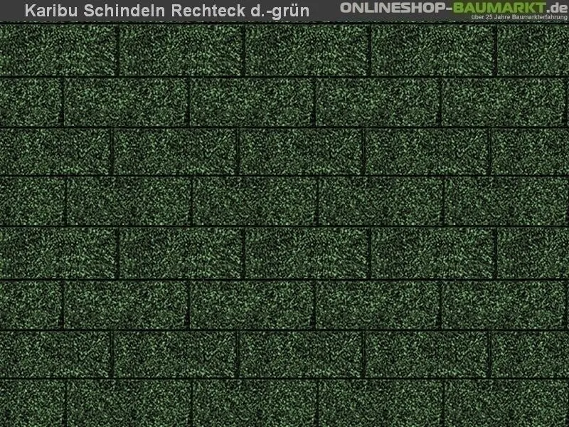 Karibu Dachschindeln Rechteck dunkelgrün 11 Pakete