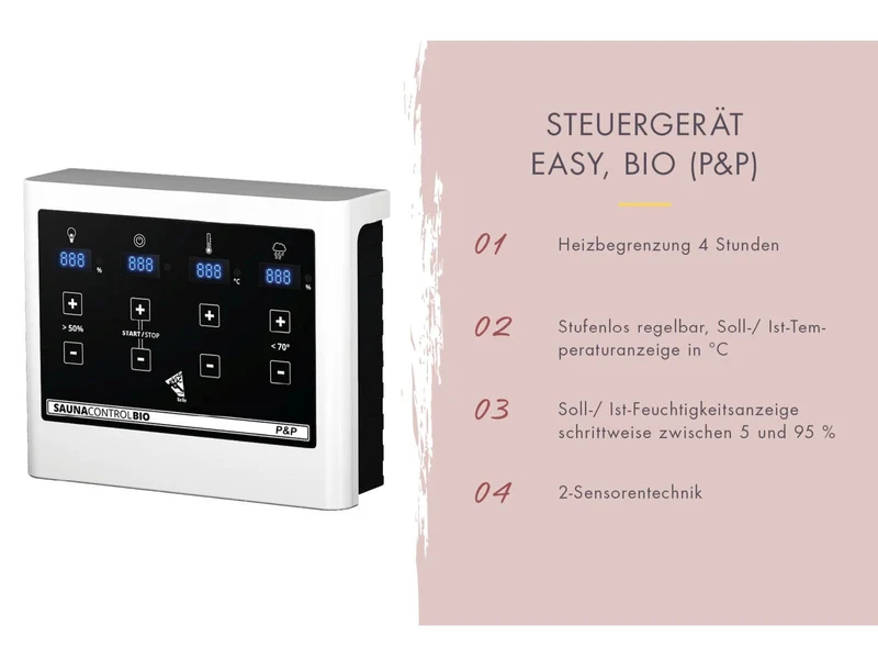 Karibu Bio-Saunaofen Plug & Play 3,6 kW externe Steuerung steckerfertig