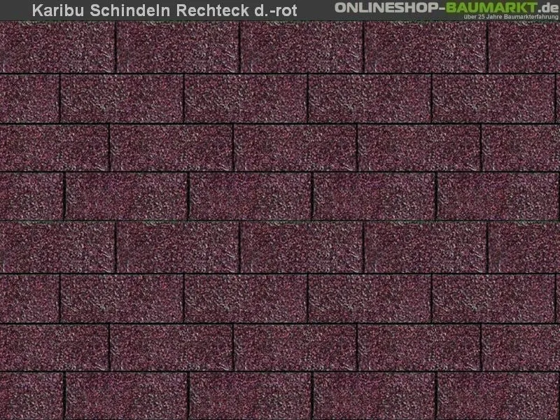 Karibu Dachschindeln Rechteck dunkelrot 3 Pakete