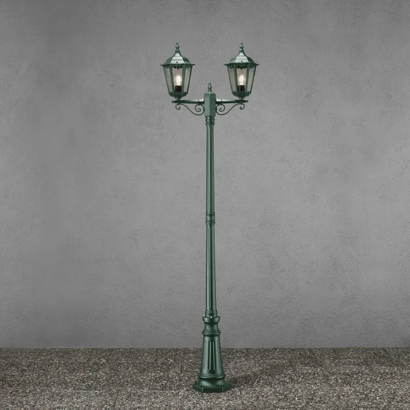 B-Ware Konstsmide Mastleuchte Firenze 2-flammig Außenleuchte Gartenlampe grün 220cm