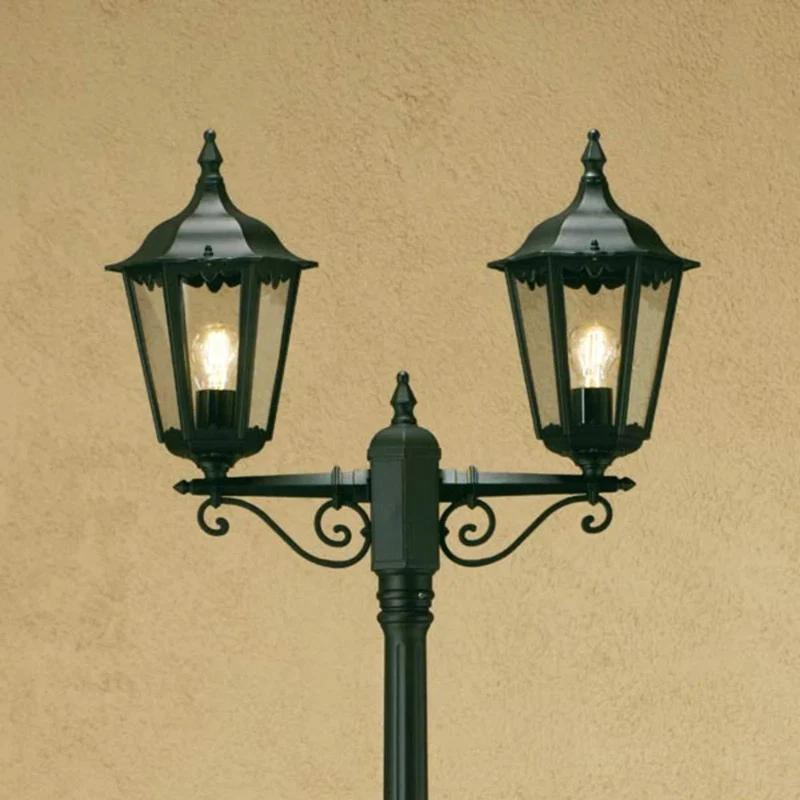 B-Ware Konstsmide Mastleuchte Firenze 2-flammig Außenleuchte Gartenlampe grün 220cm