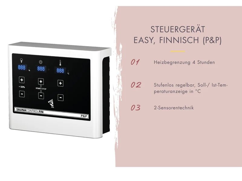 Karibu Saunaofen Plug & Play 3,6 kW externe Steuerung steckerfertig