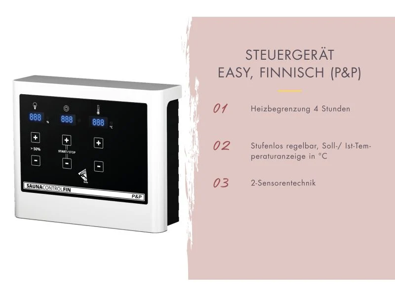 Karibu Saunaofen Plug & Play 3,6 kW externe Steuerung steckerfertig