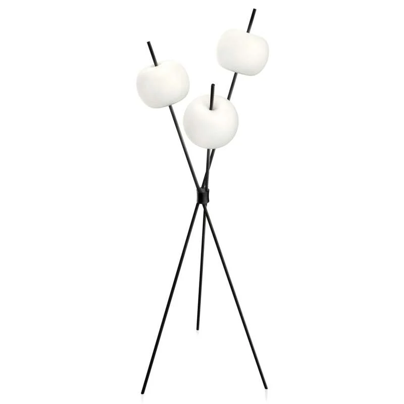 B-Ware kdln Stehleuchte Bodenlampe Kushi LED schwarz Metall Glas dimmbar Schalter 140cm