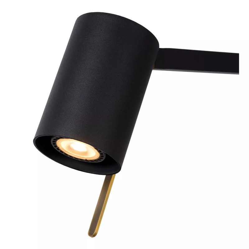 B-Ware Lucide Schreibtischlampe Tischleuchte Lesley Schwarz Metall H50cm Kippschalter
