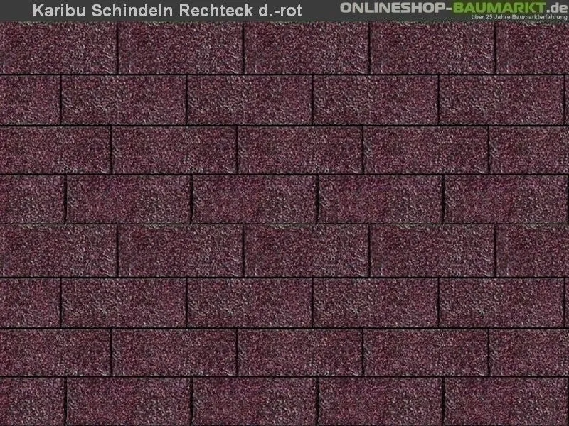 Karibu Dachschindeln Rechteck dunkelrot 13 Pakete